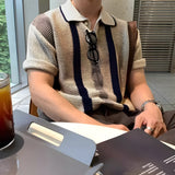 Hand-knitted Striped Polo