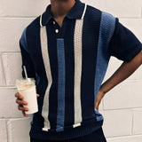 Hand-knitted Striped Polo